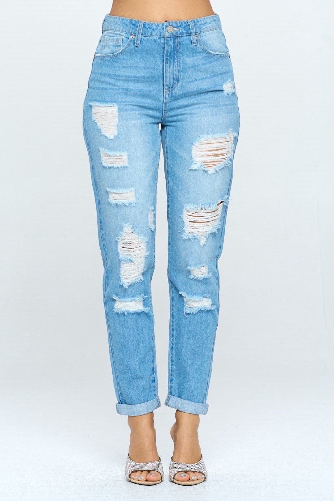 High Waist Ripped Jeans