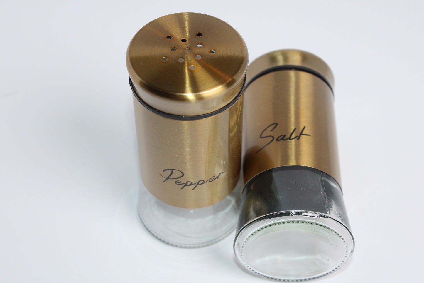 Salt and Pepper Set Gold Elegant Shakers 2Pc