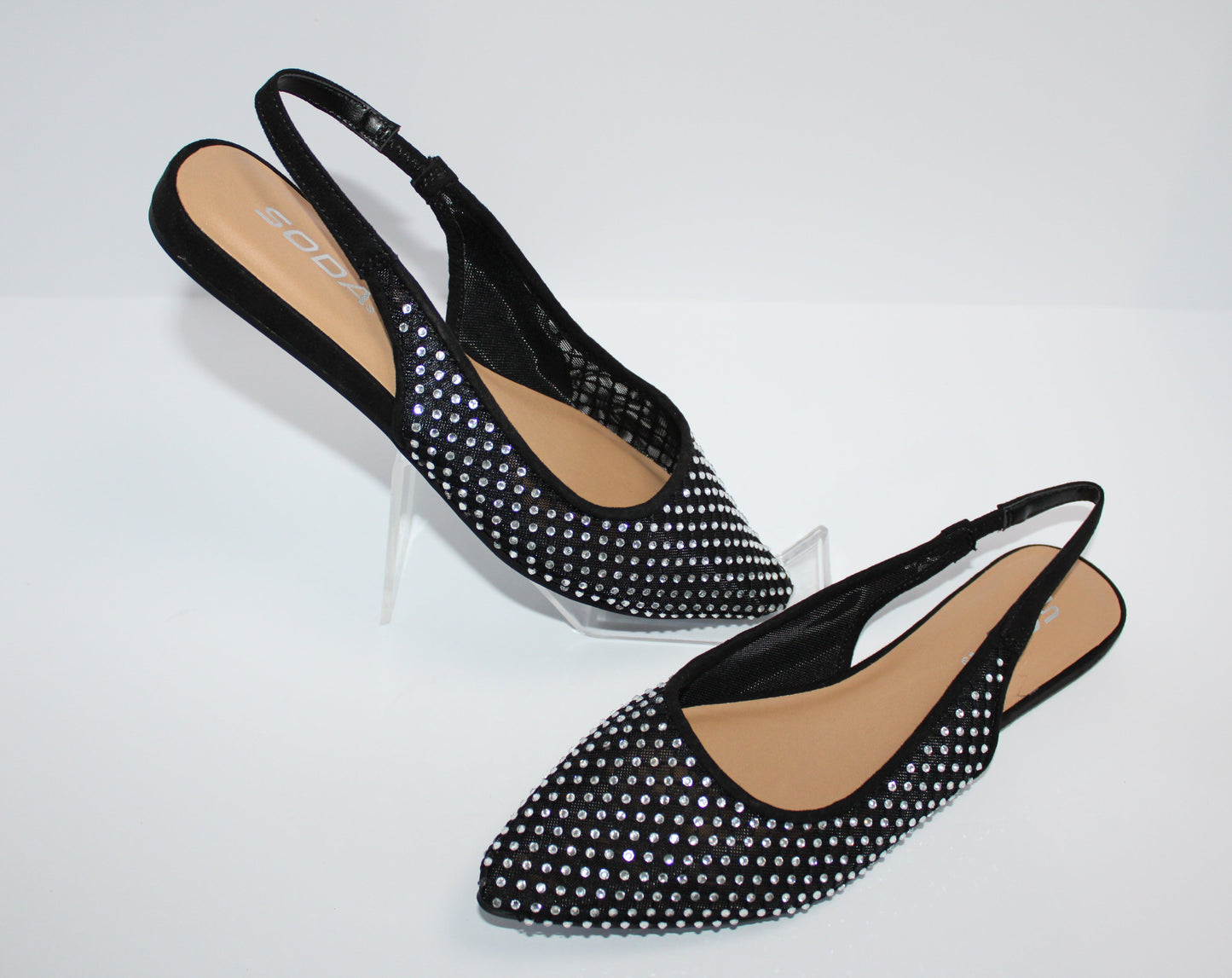 Humming Rhinstone Jewel Mesh Upper Falts