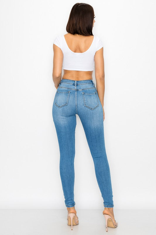 Skinny Ripped Jeans High Stretch