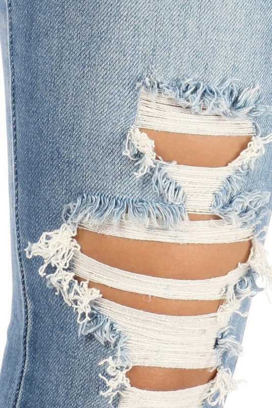 Skinny Ripped Jeans High Stretch