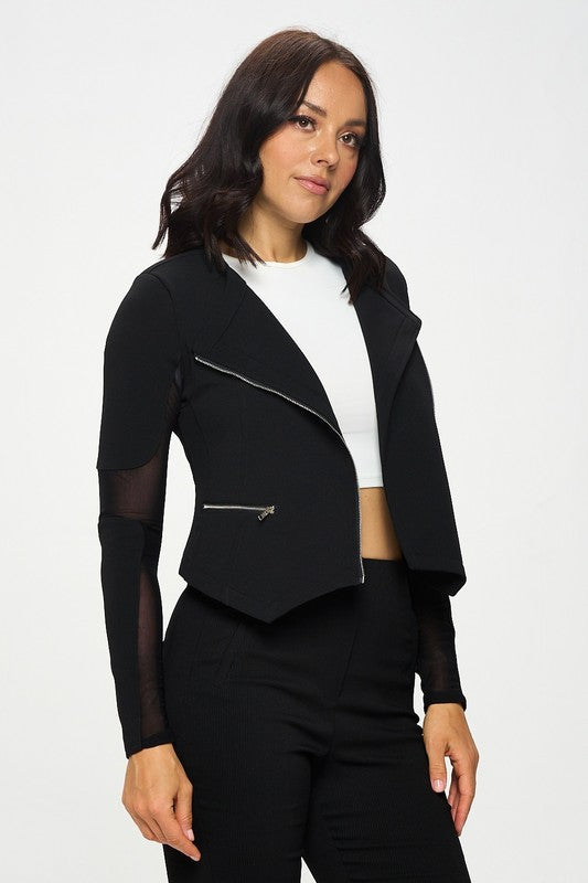 Blazer Jacket See-through Sleeves Fashion