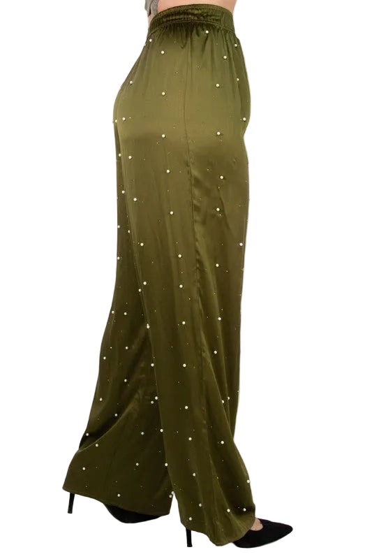 Pearl Olive Pants High Stretch Lightweight