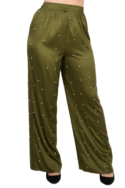 Pearl Olive Pants High Stretch Lightweight