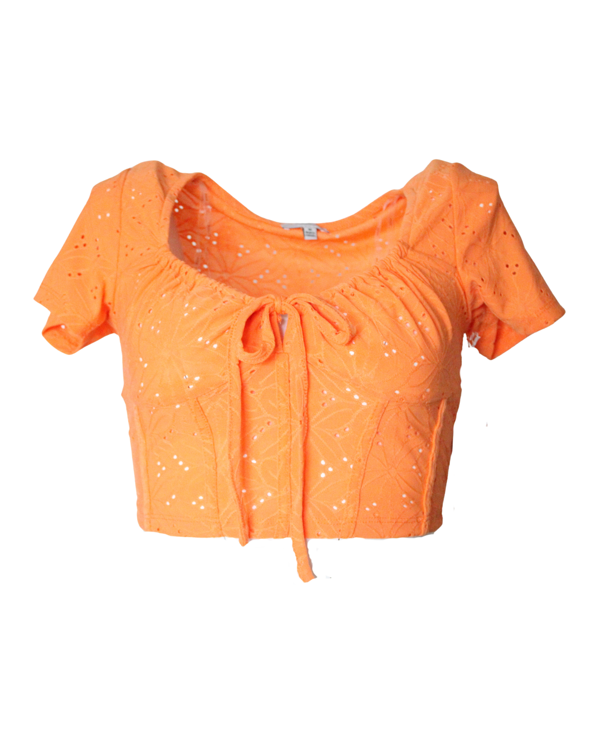 Crop Top Orange Front Tie