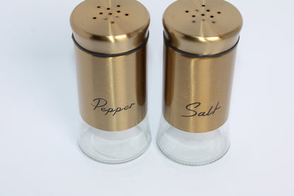 Salt and Pepper Set Gold Elegant Shakers 2Pc