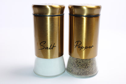 Salt and Pepper Set Gold Elegant Shakers 2Pc
