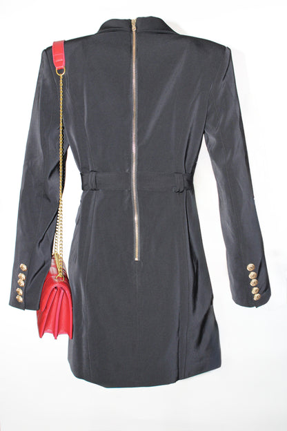 European Blazer Dress Black Women Long Sleeve