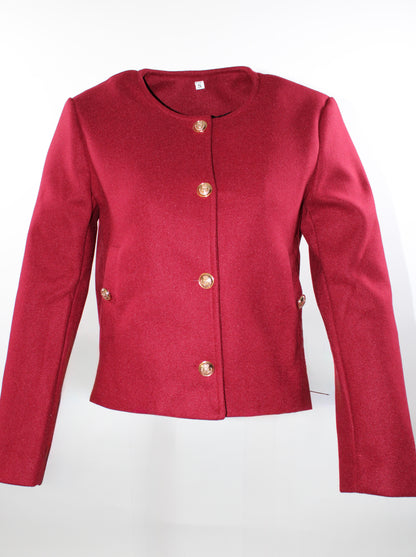 French Style Blazer Jacket For Women Front Long Sleeve