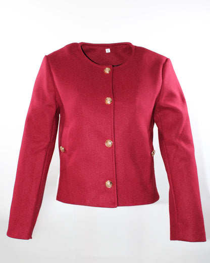 French Style Blazer Jacket For Women Front Long Sleeve