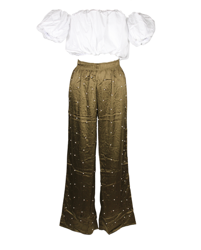 Pearl Olive Pants High Stretch Lightweight