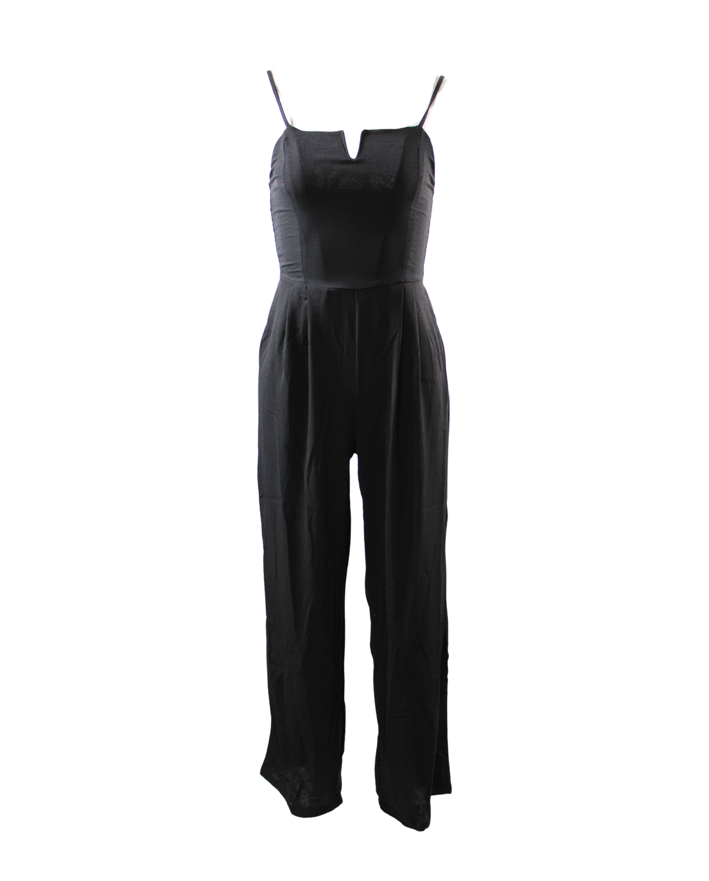 Wide Leg Jumpsuit Black Medium Stretch