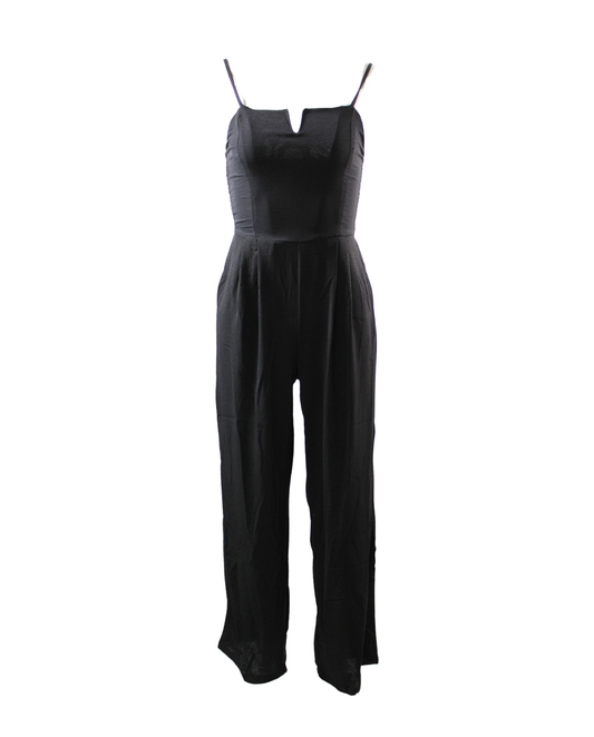 Wide Leg Jumpsuit Black Medium Stretch