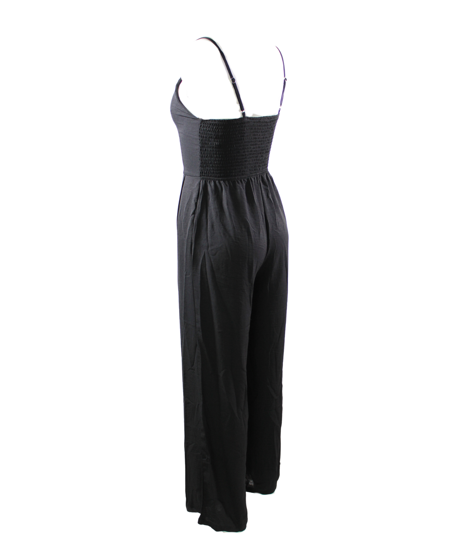 Wide Leg Jumpsuit Black Medium Stretch