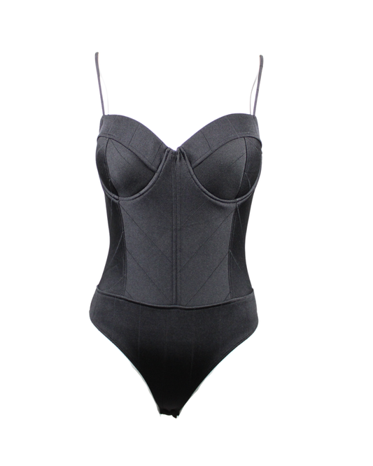 Bodysuit Top High Compression Tummy Control With Back Zipper and Adjustable Straps