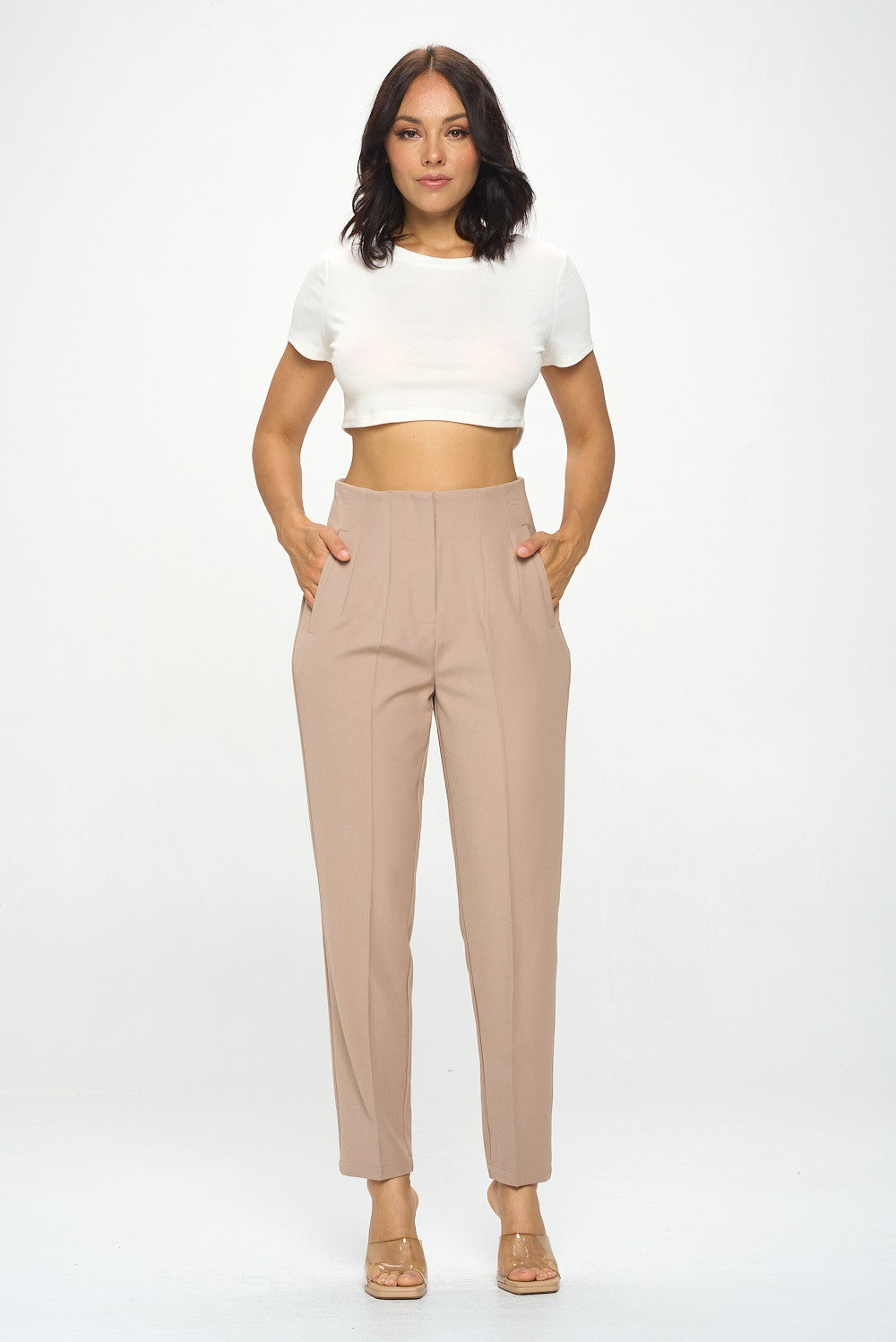 Stretch Poly High-waisted Pants